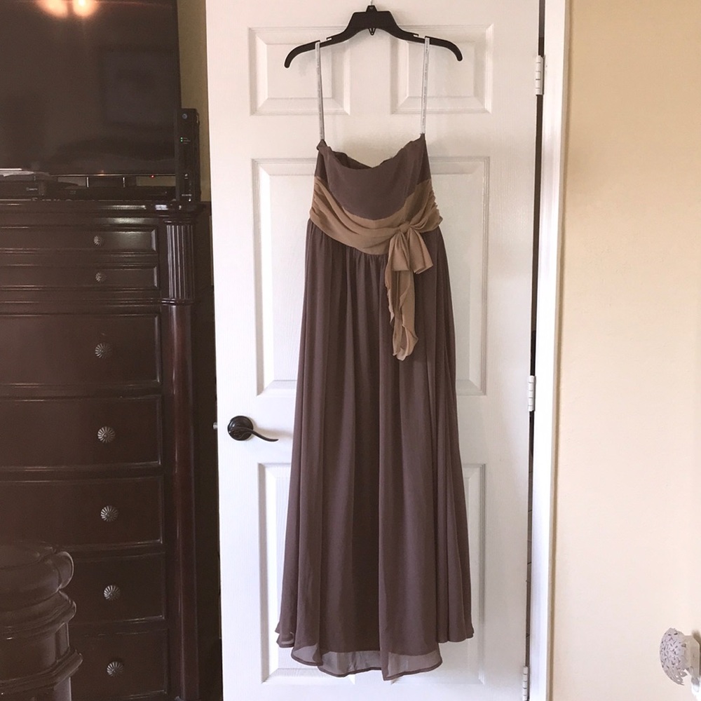 Alfred Angelo Chiffon Brown & Harvest Gold Dress